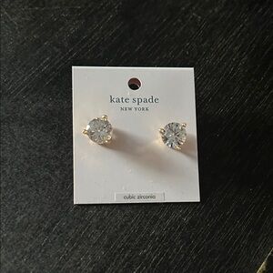 Kate Spade Gold-Trimmed Cubic Zirconia Earrings Rise and Shine Clear